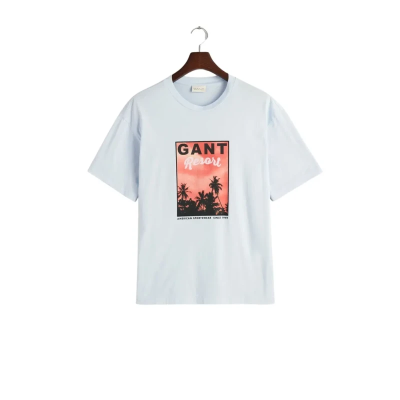 Image of Gant T-Shirt Gant Washed Graphic Bleu Unisex L