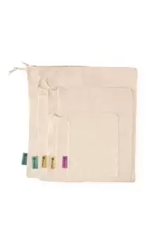 Image of Reusable Canvas Produce Bags Organic Cotton 5 Pack