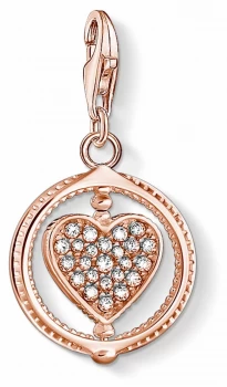 image of Thomas Sabo Charming 18k Rose Gold Plated Heart Charm Jewellery