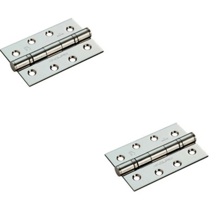 Image of Loops 2x PAIR 102 x 68 x 2.2mm Ball Bearing Hinge Stainless Steel Interior Door Metallics