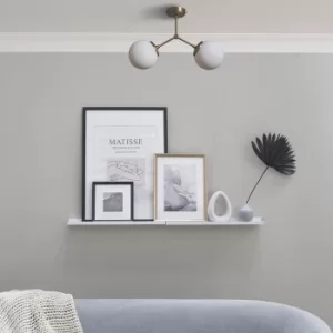 Image of Cassini 2 Way Gold Ceiling Light with White Globe Shades