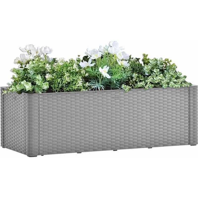 Image of VIDAXL Garden Raised Bed with Self Watering System Grey 100x43x33cm Vidaxl 8720286817377