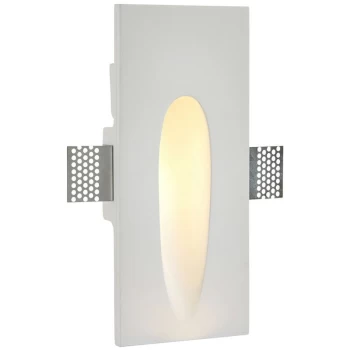 Image of Saxby Zeke - Recessed Wall Light Trimless Rectangular 1.5W White Plaster