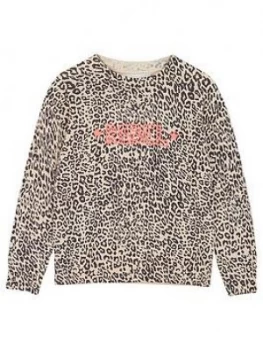 Image of Mintie by Mint Velvet Girls Olivia Animal Print Jumper - Neutral Size Age: 9-10 Years, Women