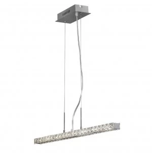 image of Ceiling Pendant Linear 12W LED 4000K Polished Chrome, Crystal