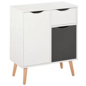 Image of HOMCOM Floor Cabinet Storage Cupboard Sideboard with Drawer for Bedroom, Living Room, Entryway, Grey