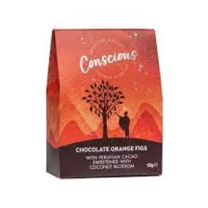 image of Conscious Chocolate Chocolate Orange Figs 50g