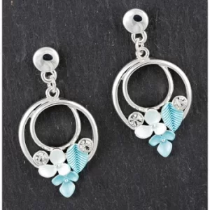 image of Pastel Tones Aqua Floral Earrings