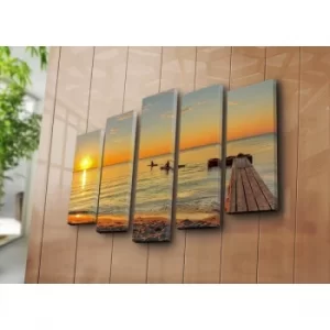 Image of 5NATPAT-11 Multicolor Decorative Canvas Painting (5 Pieces)