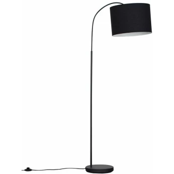 Image of Curved 150cm Dark Grey Floor Lamp - Black