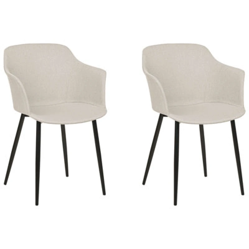 Image of Beliani Set Of 2 Dining Chairs Elim Light Beige