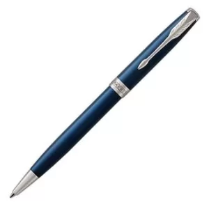 image of Parker Sonnet Blue Lacquer Chrome Trim Fountain Pen MEDIUM