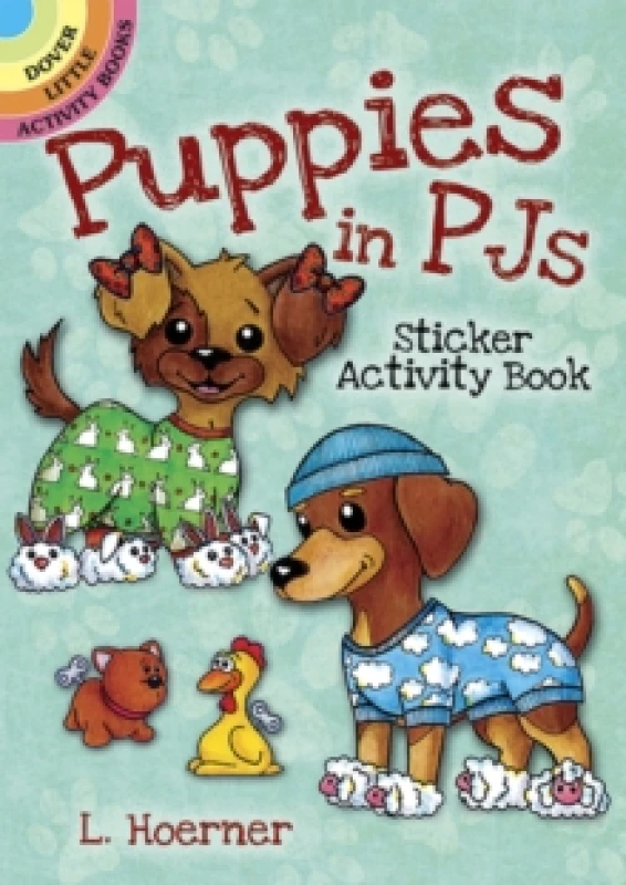 Image of puppies in pjs sticker activity book 9780486824079