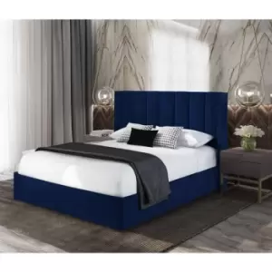Image of Marilynn Upholstered Beds - Plush Velvet, Double Size Frame, Blue - Blue