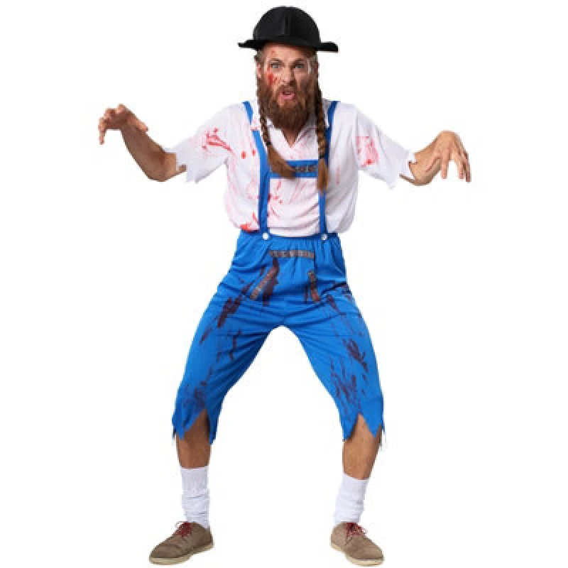 Image of Tectake Scary Ancient Bavarian - Halloween Fancy Dress Costume For Men 302290 - Blue/white S