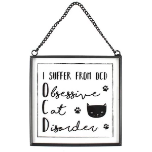 image of I Suffer From OCD Glass Wall Plaque