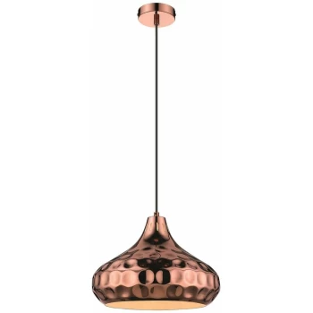 Spring Lighting - 1 Light Large Dome Ceiling Pendant Black, Copper, E27