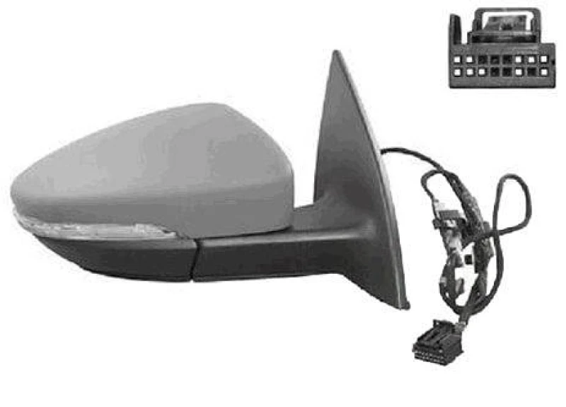 Image of VAN WEZEL 5891808 Wing mirror * HAGUS * Right, Heatable, primed Outside Mirror (50)