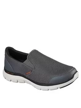 Image of Skechers Flex Advantage 4.0 Mesh Air-cooled Memory Foam Lace Up Trainer, Charcoal, Size 11, Men