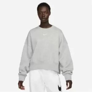 Image of Nike Sportswear Phoenix Fleece Womens Over-Oversized Crewneck Sweatshirt - Grey