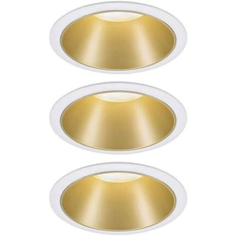Image of Paulmann Paulmann 93406 Cole Coin Flush mount light 3 Piece set LED (monochrome) 6.50 W White, Gold 93406