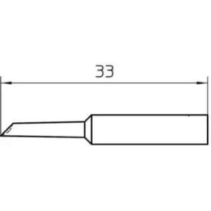 Image of Weller XNT GW Soldering tip Bevelled 45° Tip size 2mm Tip length 33mm Content