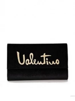 image of Valentino By Mario Valentino Marimba Velvet Clutch Bag - Black