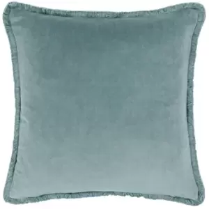 Image of Freya Velvet Cushion Duck Egg, Duck Egg / 45 x 45cm / Cover Only