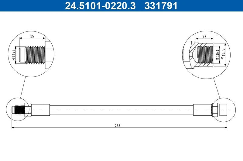 Image of Brake hose ATE 24.5101-0220.3