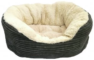 Image of Rosewood Grey Jumbo Cord Plush Bed - Small