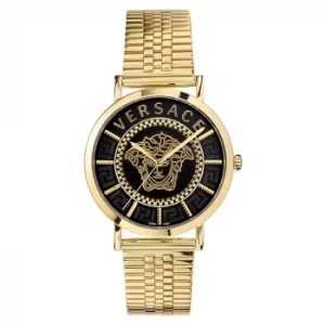 Versace V-Essential Mens Yellow Gold Tone IP Bracelet Watch