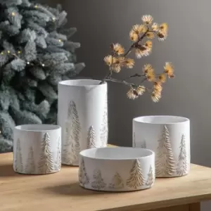 Image of Gallery Interiors Forest Planter White & Gold Small