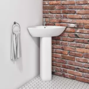 image of Corner Cloakroom Pedestal Basin 450mm - Austin