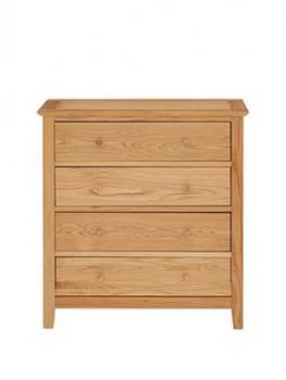 image of Julian Bowen Salerno Solid Oak/Oak Veneer 4 Drawer Chest