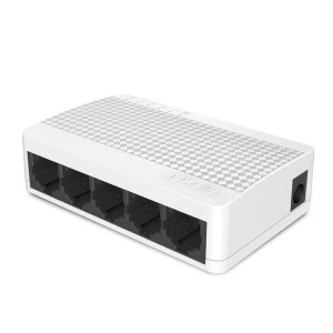 image of Tenda S105 5 Ports 10/100 Mbps Ethernet Desktop/Wall Mount Switch White UK Plug