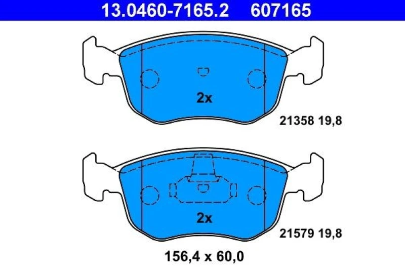 Image of ATE 13.0460-7165.2 Brake pad set excl. wear warning contact Brake Pad Set,disc brake (402)