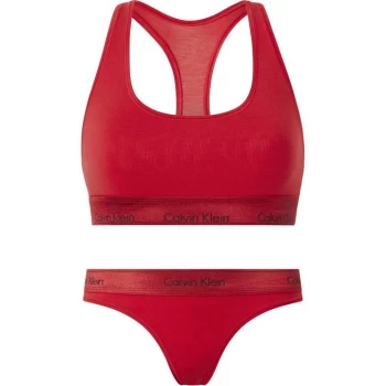 Image of Calvin Klein Basic Bralette and Bottom Set - VJU Rustic Red