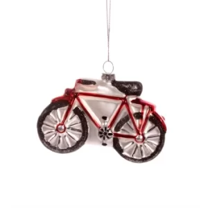 Image of Red Bicycle Shaped Bauble