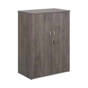 image of Universal double door cupboard 1090mm high with 2 shelves - grey oak