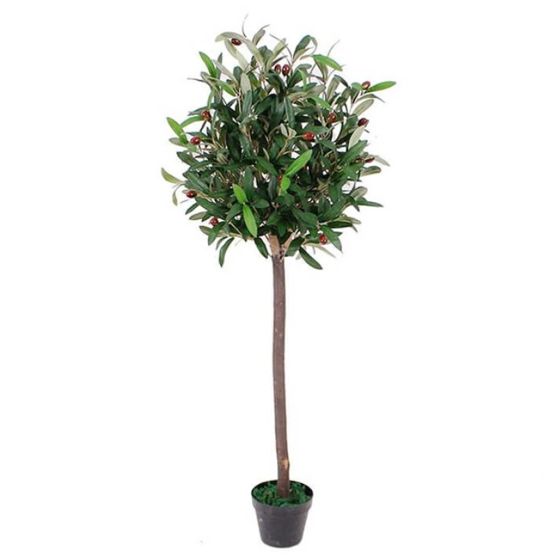Image of Leaf Design 120cm Artificial Olive Bay Style Topiary Fruit Tree