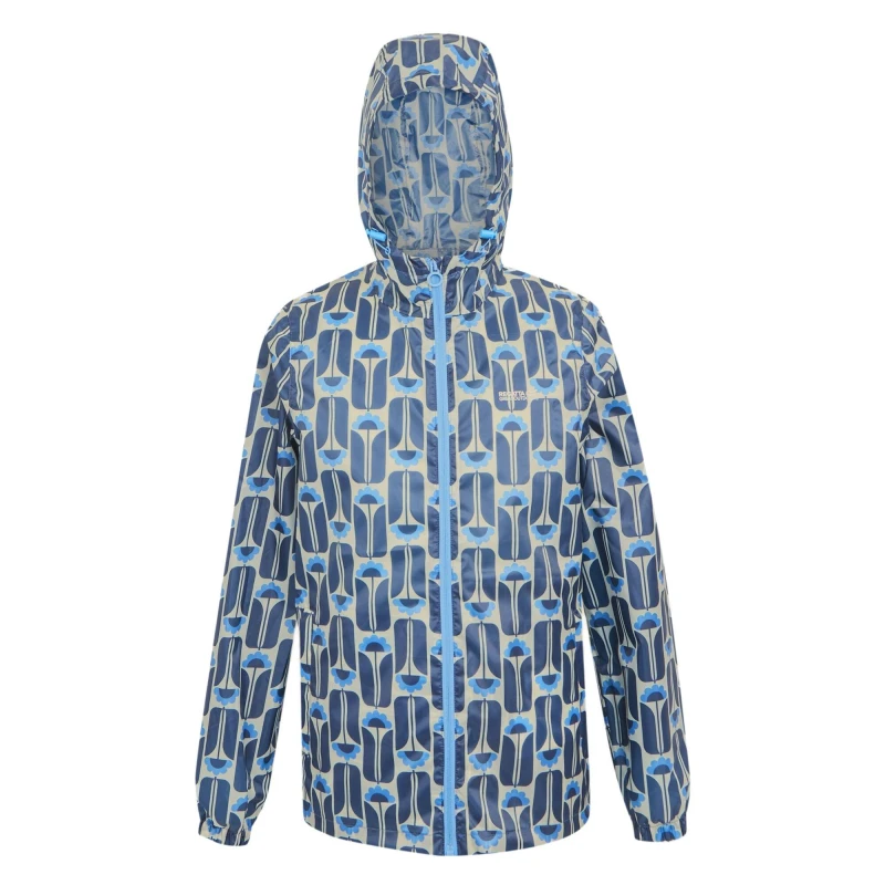 Image of Regatta Womens Orla Summer Pack It Waterproof Packable Coat 14 - Bust 38' (97cm) Navy Tall Flowers RWW398-KA5-14