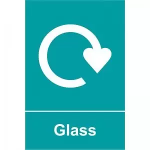 Image of Glass Recycling’ Sign; Rigid 1mm PVC Board 200mm x 300mm