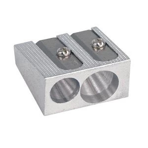 Image of 5 Star Office Pencil Sharpener Pocket sized Metal for Max. Diameter 8mm Double Hole Pack of 24