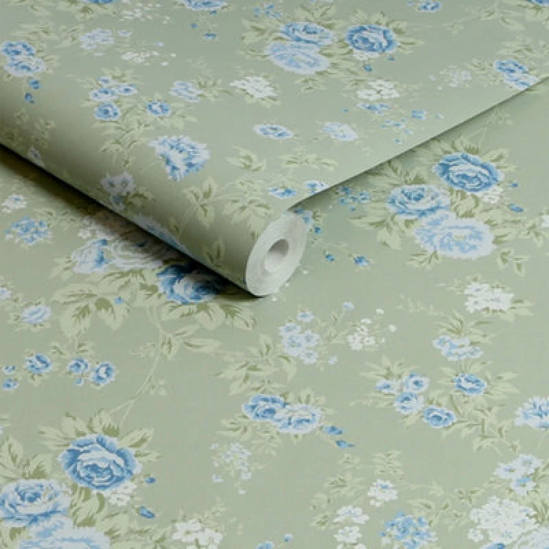 Image of Shabby Chic by Rachel Ashwell Wild Flower Sage Floral Wallpaper Wallpaper One Size Green 71567615000