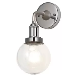 Image of Luminosa Lighting - Wall Lamp 1 Light E27 IP65 Exterior Titanium Silver, Polished Chrome