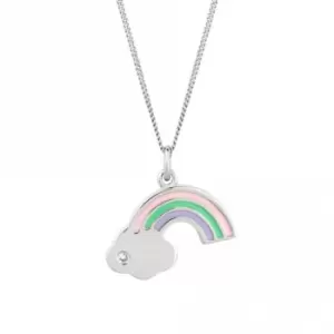 image of Recycled Silver & Enamel Rainbow Necklace P5109