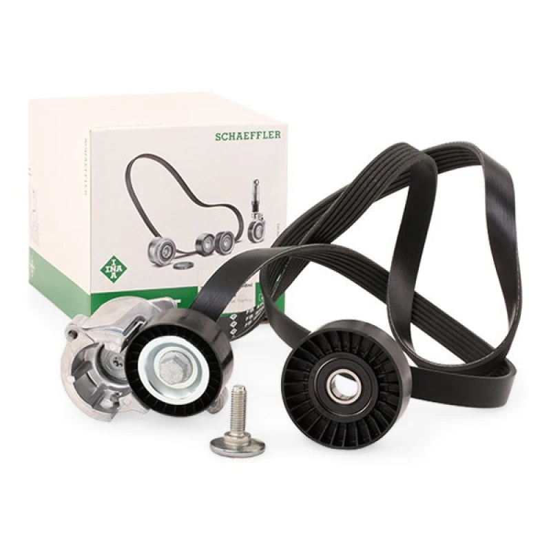 Image of INA 529 0184 10 V-ribbed belt set Check alternator freewheel clutch & replace if necessary V-Ribbed Belt Set (542)