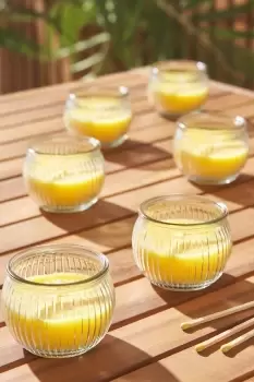 image of 6 Pack Ribbed Glass Citronella Candle