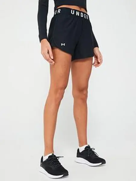 image of Under Armour Womens Training Play Up 5Inch Shorts - Black/White