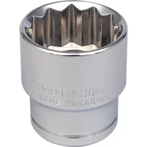 Image of Socket Bi-hexagon 1/2" Square Drive 12MM Chrome Vanadium (12-Point)